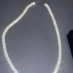 20” 925S & VVS MOISSANITE 6.5MM PRONG mini CUBAN LINK CHAIN